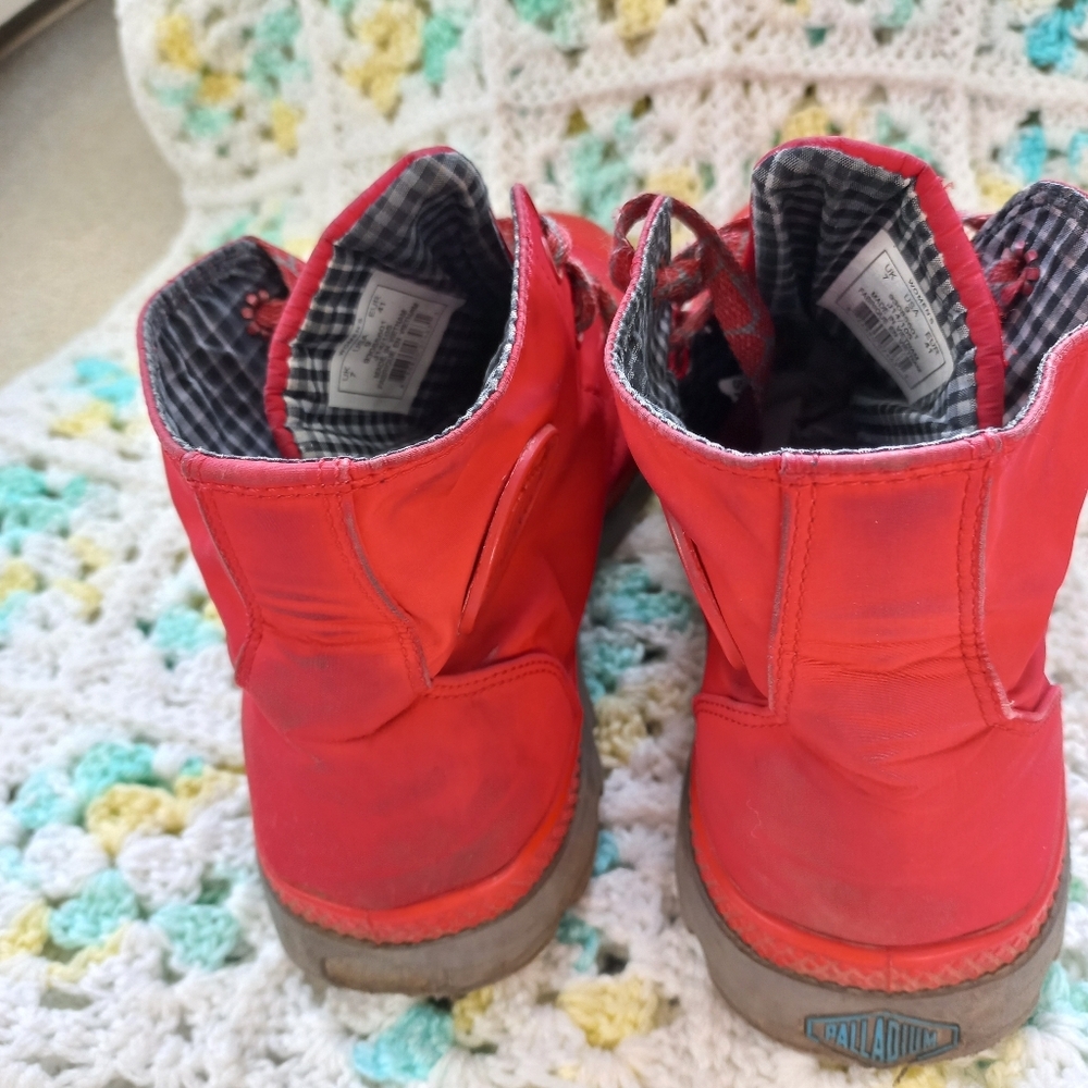 Palladium Women's Pampa Puddle Lite Red/Gray Waterproof Boots Size 9 US - Picture 8 of 17